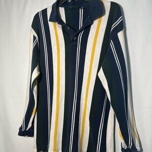 Trader Bay Navy, Yellow, and White Striped Polo Shirt
